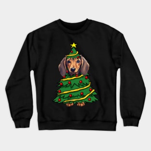 Dachshund Christmas Tree Funny Xmas Dog Lover Crewneck Sweatshirt